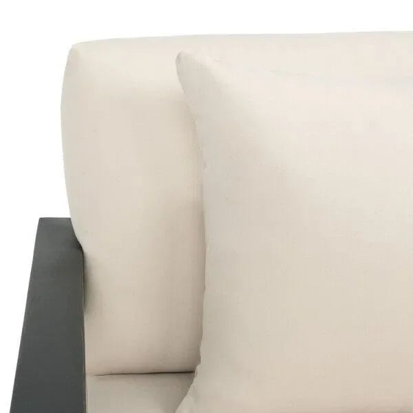 Montford Metal Loveseat in White and Black - The Mayfair Hall