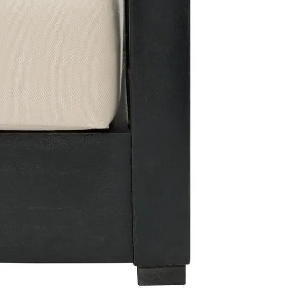 Montford Metal Loveseat in White and Black - The Mayfair Hall