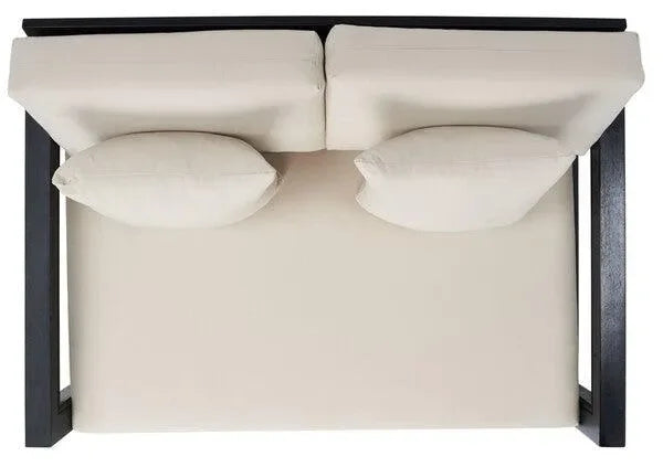 Montford Metal Loveseat in White and Black - The Mayfair Hall