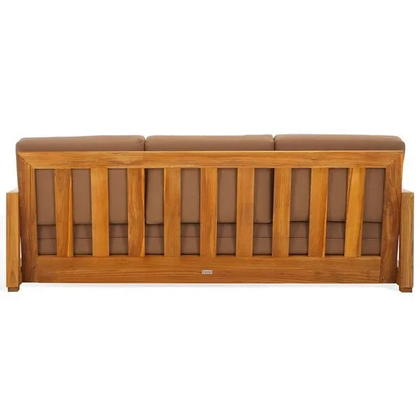 Montford Teak Wood 3-Seater Bench in Brown - The Mayfair Hall