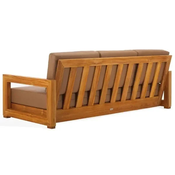 Montford Teak Wood 3-Seater Bench in Brown - The Mayfair Hall