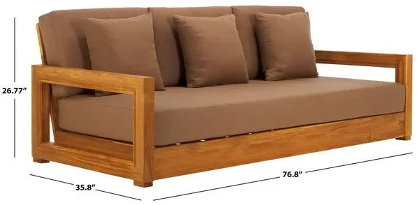 Montford Teak Wood 3-Seater Bench in Brown - The Mayfair Hall