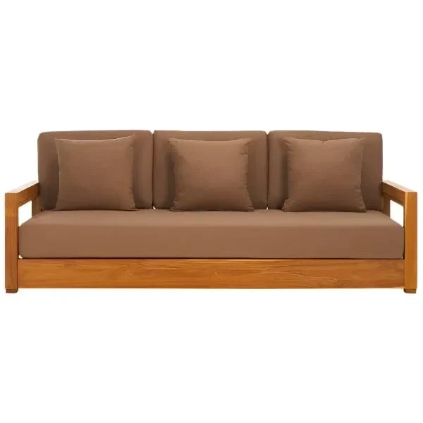 Montford Teak Wood 3-Seater Bench in Brown - The Mayfair Hall