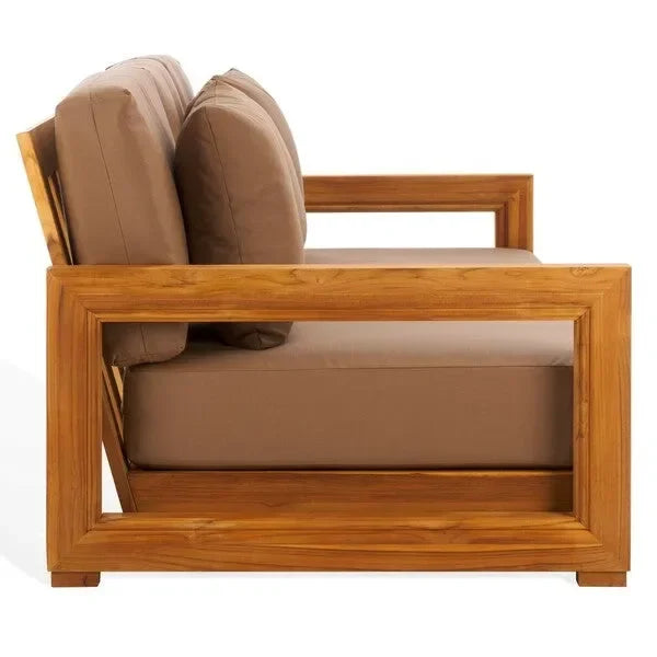 Montford Teak Wood 3-Seater Bench in Brown - The Mayfair Hall