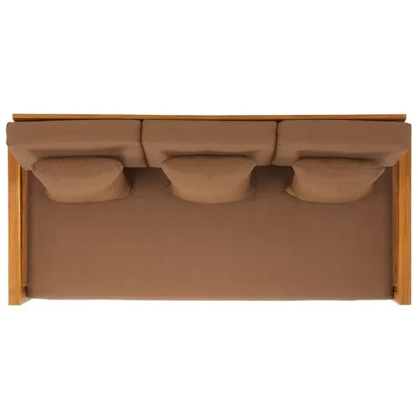 Montford Teak Wood 3-Seater Bench in Brown - The Mayfair Hall