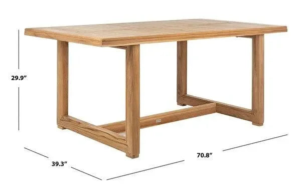 Montford Teak Wood Dining Table in Natural - The Mayfair Hall