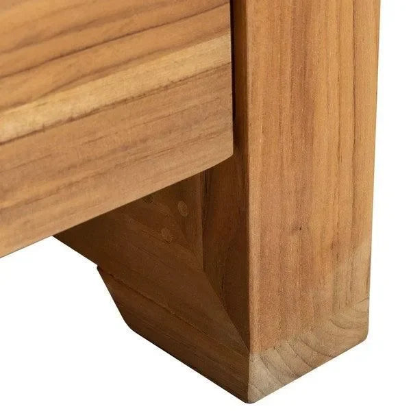 Curacao Teak Wood Outdoor Sofa in Natural - The Mayfair Hall