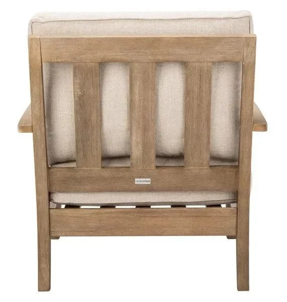 Safavieh Martinique Natural-White Wood Patio Armchair