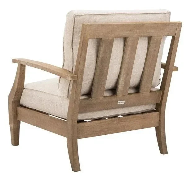 Safavieh Martinique Natural-White Wood Patio Armchair