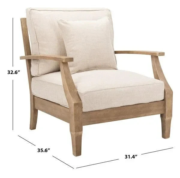 Safavieh Martinique Natural-White Wood Patio Armchair