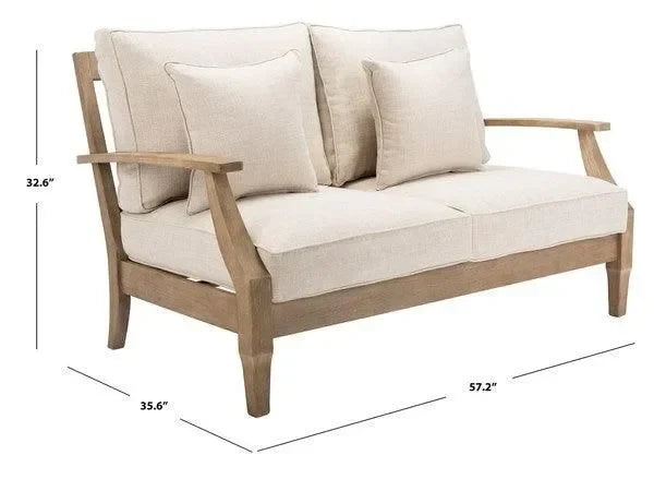 Safavieh Martinique Natural Wood Patio Loveseat