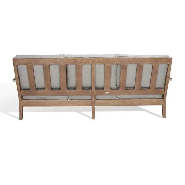 Martinique Wood Patio Sofa in Natural and Gray - The Mayfair Hall