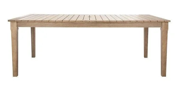 Dominica Wooden Outdoor Dining Table in Natural - The Mayfair Hall