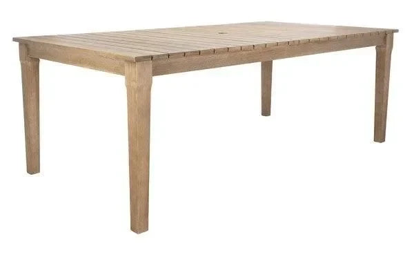 Dominica Wooden Outdoor Dining Table in Natural - The Mayfair Hall