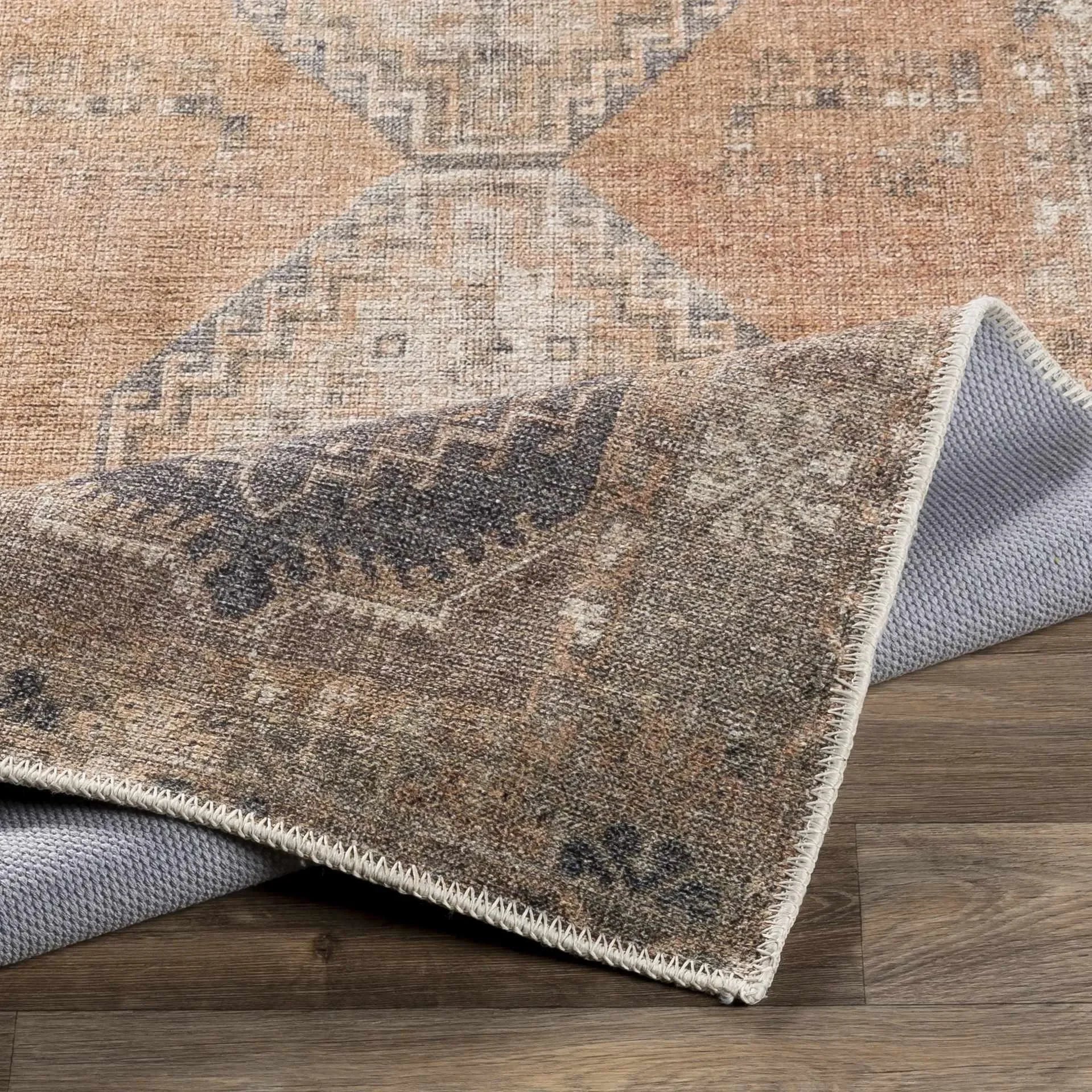 Carrabelle Peach Washable Area Rug - Clearance - The Mayfair Hall
