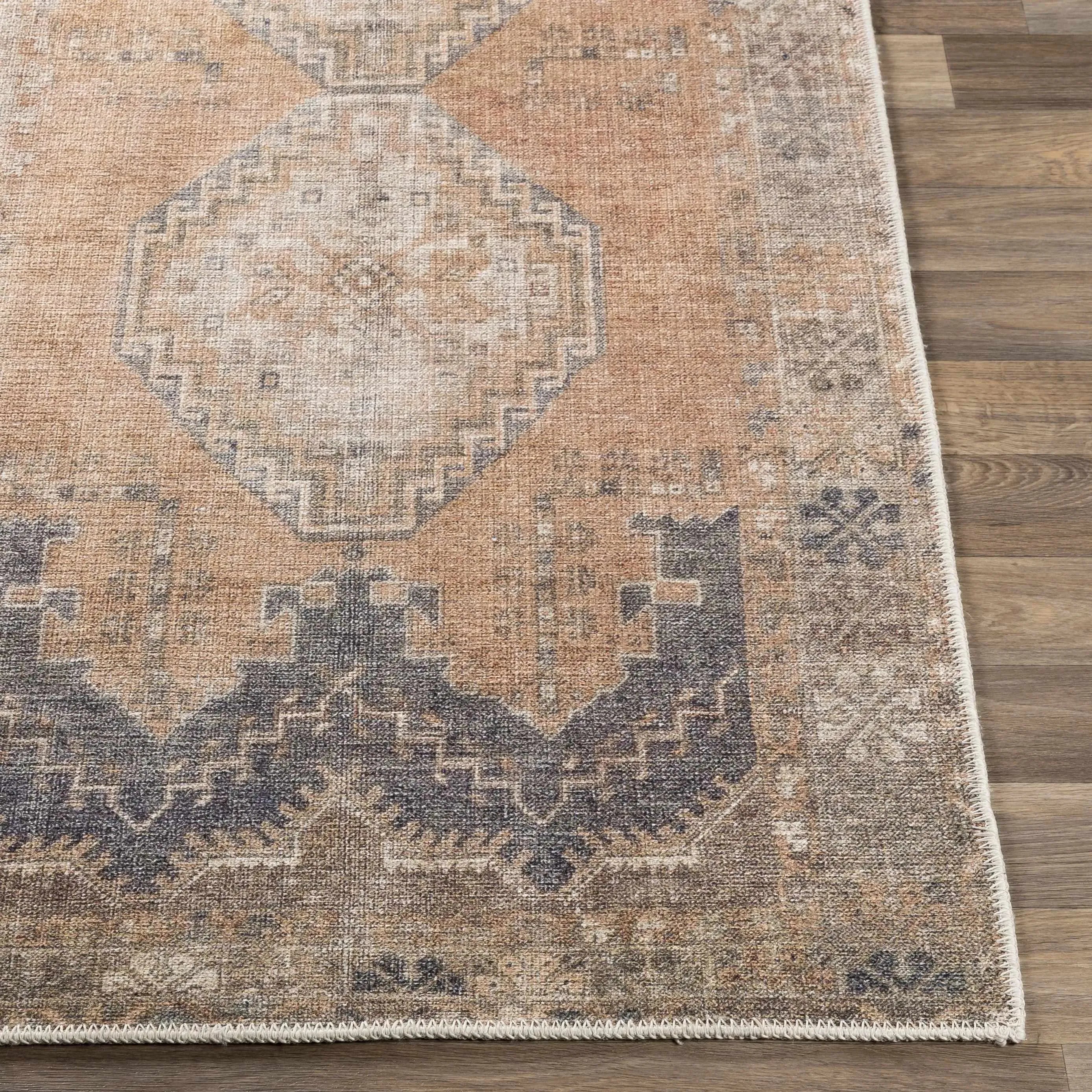 Carrabelle Peach Washable Area Rug - Clearance - The Mayfair Hall