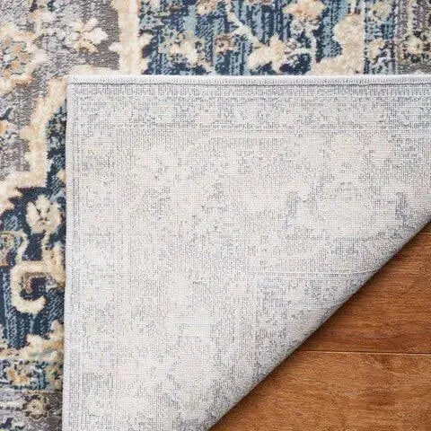 Cosmopolitan Polyester Rug in Cream and Blue - The Mayfair Hall