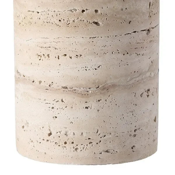 Rynetta Travertine Table Lamp in White with Dimmer Switch - The Mayfair Hall