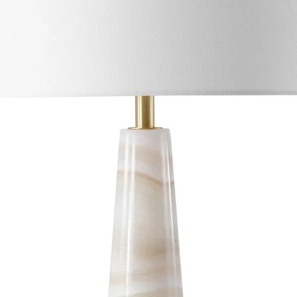 Ismeralda Jade Stone Table Lamp in Off White with Dimmer Switch - The Mayfair Hall