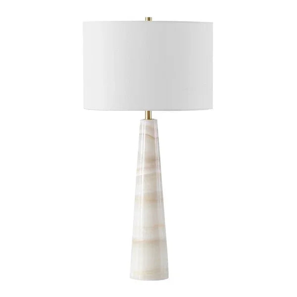 Ismeralda Jade Stone Table Lamp in Off White with Dimmer Switch - The Mayfair Hall