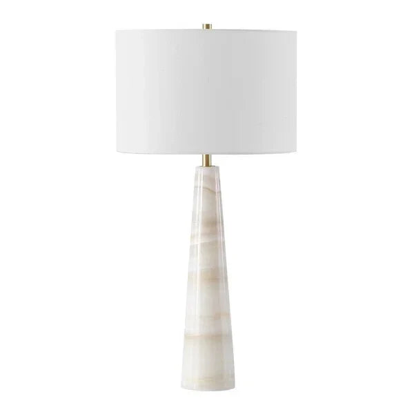 Ismeralda Jade Stone Table Lamp in Off White with Dimmer Switch - The Mayfair Hall