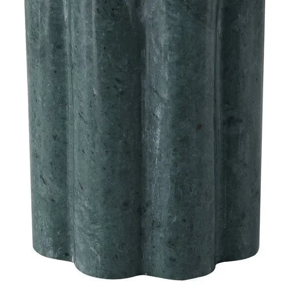 Tolliver Marble Table Lamp in Dark Green/White with Linen Shade - The Mayfair Hall