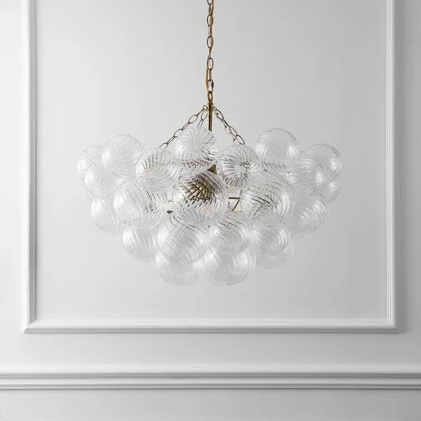 Betty Glass Bubbles Chandelier in Brass