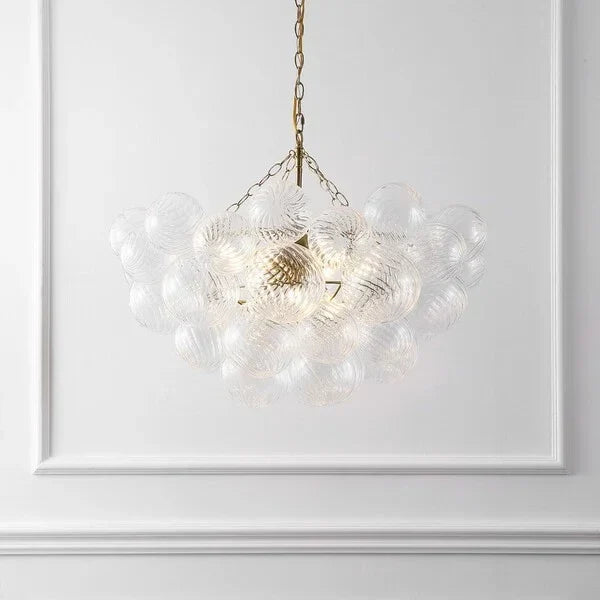 Betty Glass Bubbles Chandelier in Brass