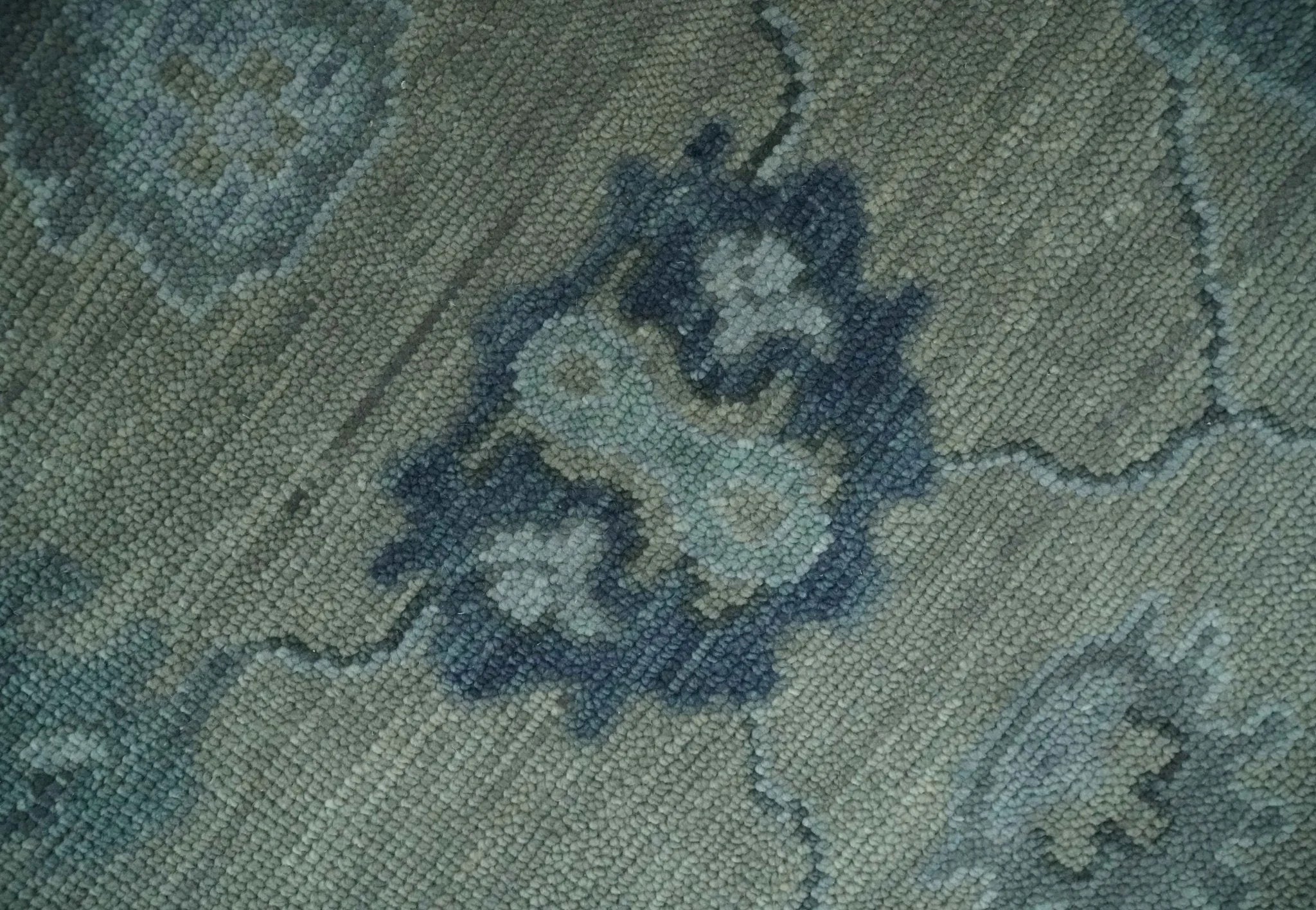 Custom Made Antique look Gray, Charcoal and silver Oriental Oushak wool Area Rug - The Mayfair Hall