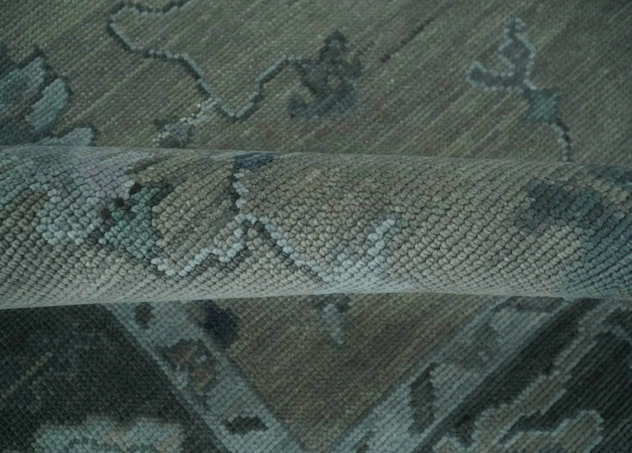 Custom Made Antique look Gray, Charcoal and silver Oriental Oushak wool Area Rug - The Mayfair Hall