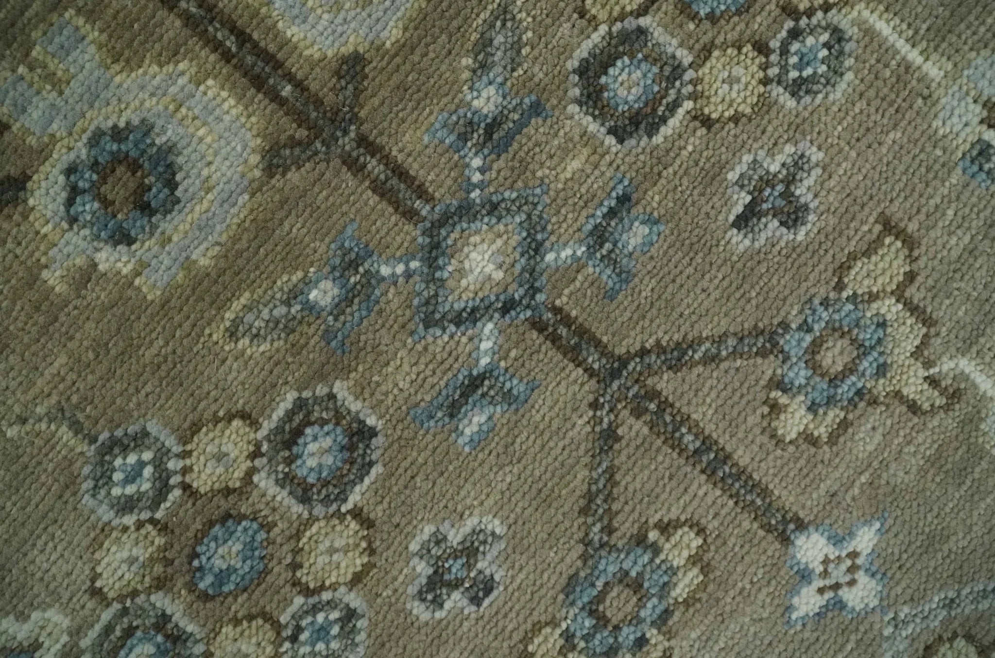 Custom Made Antique look Hand Knotted Beige, Ivory and Silver Oriental Oushak Multi Size Traditional Wool Area Rug - The Rug Decor