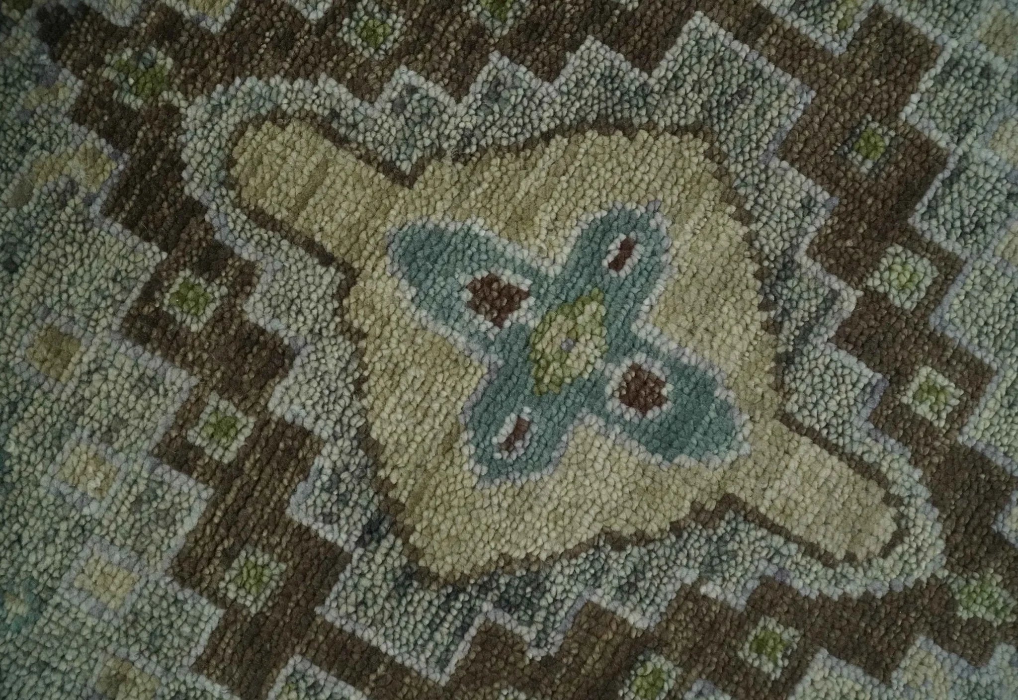 Custom Made Antique Style Green and Silver Hand knotted Traditional Oriental Oushak wool Area Rug - The Rug Decor