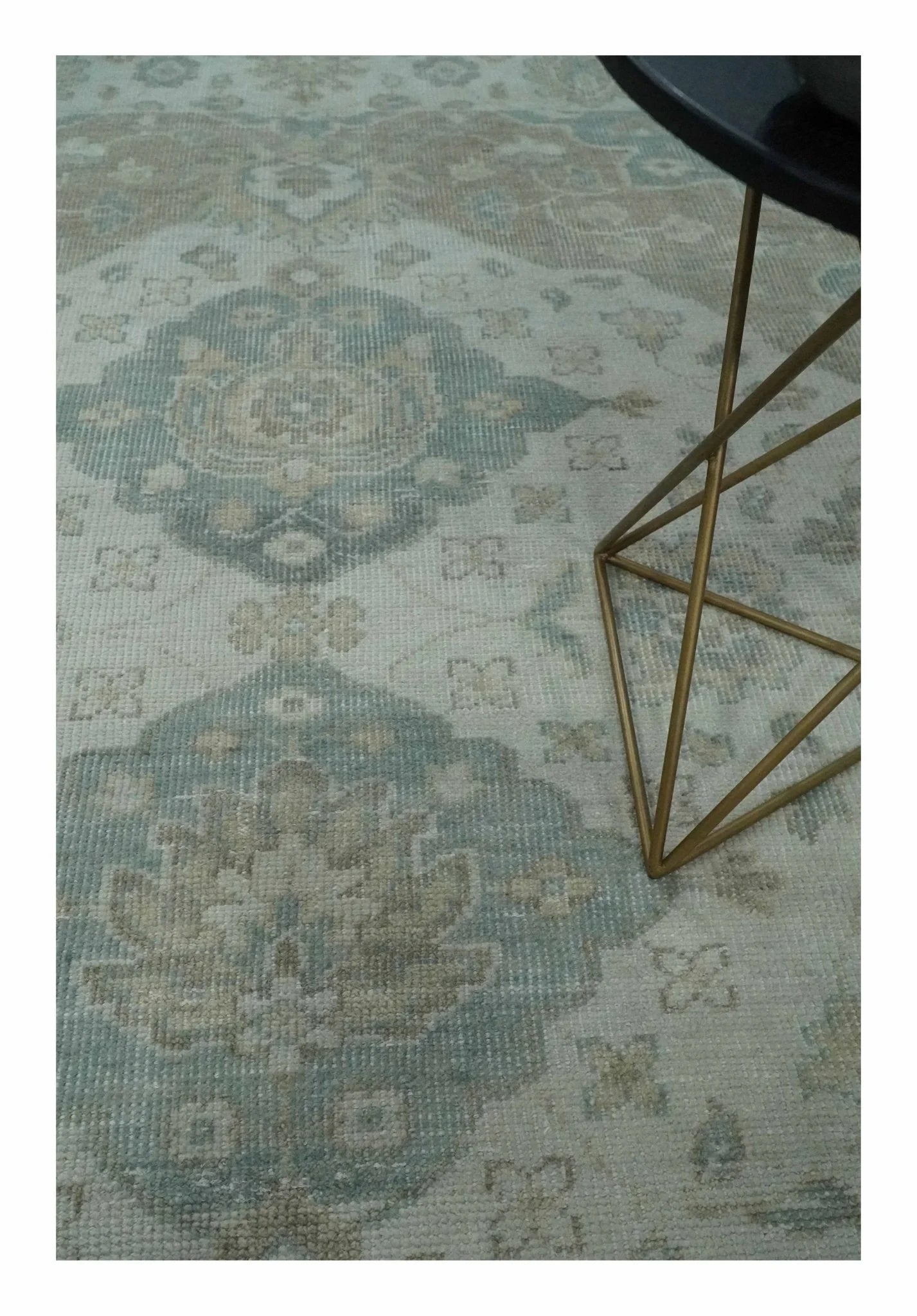 Custom Made Antique Style Neutral Ivory and Camel Custom Made wool Area Rug - The Rug Decor