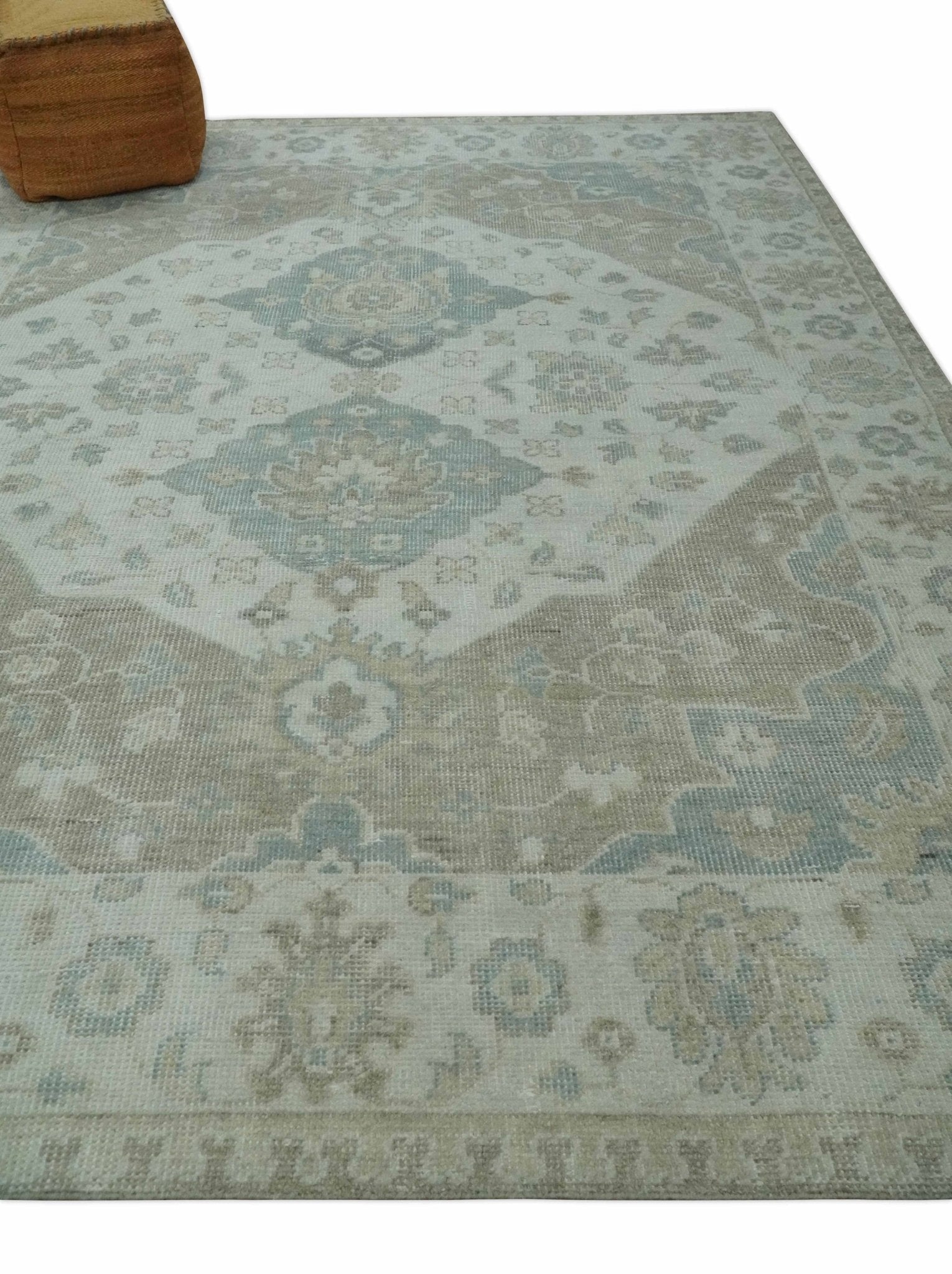 Custom Made Antique Style Neutral Ivory and Camel Custom Made wool Area Rug - The Rug Decor