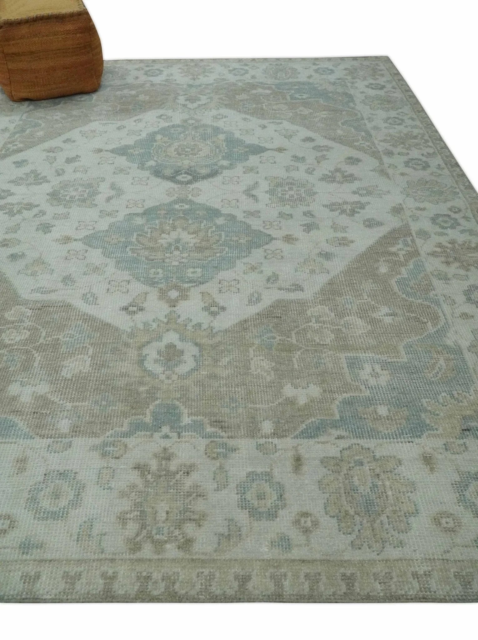 Custom Made Antique Style Neutral Ivory and Camel Custom Made wool Area Rug - The Rug Decor