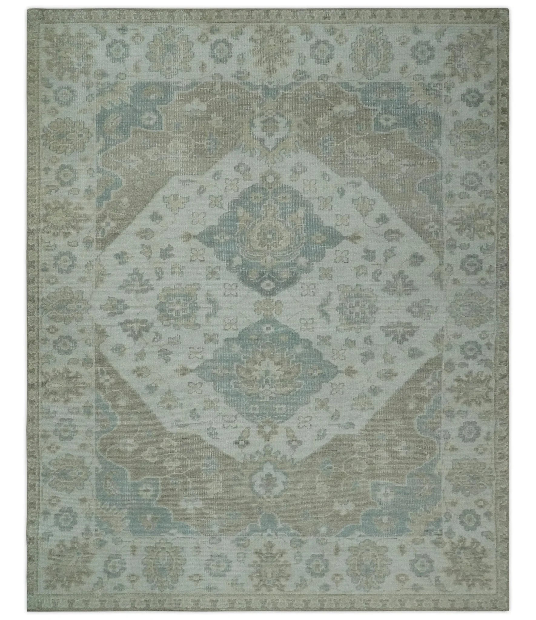 Custom Made Antique Style Neutral Ivory and Camel Custom Made wool Area Rug - The Rug Decor