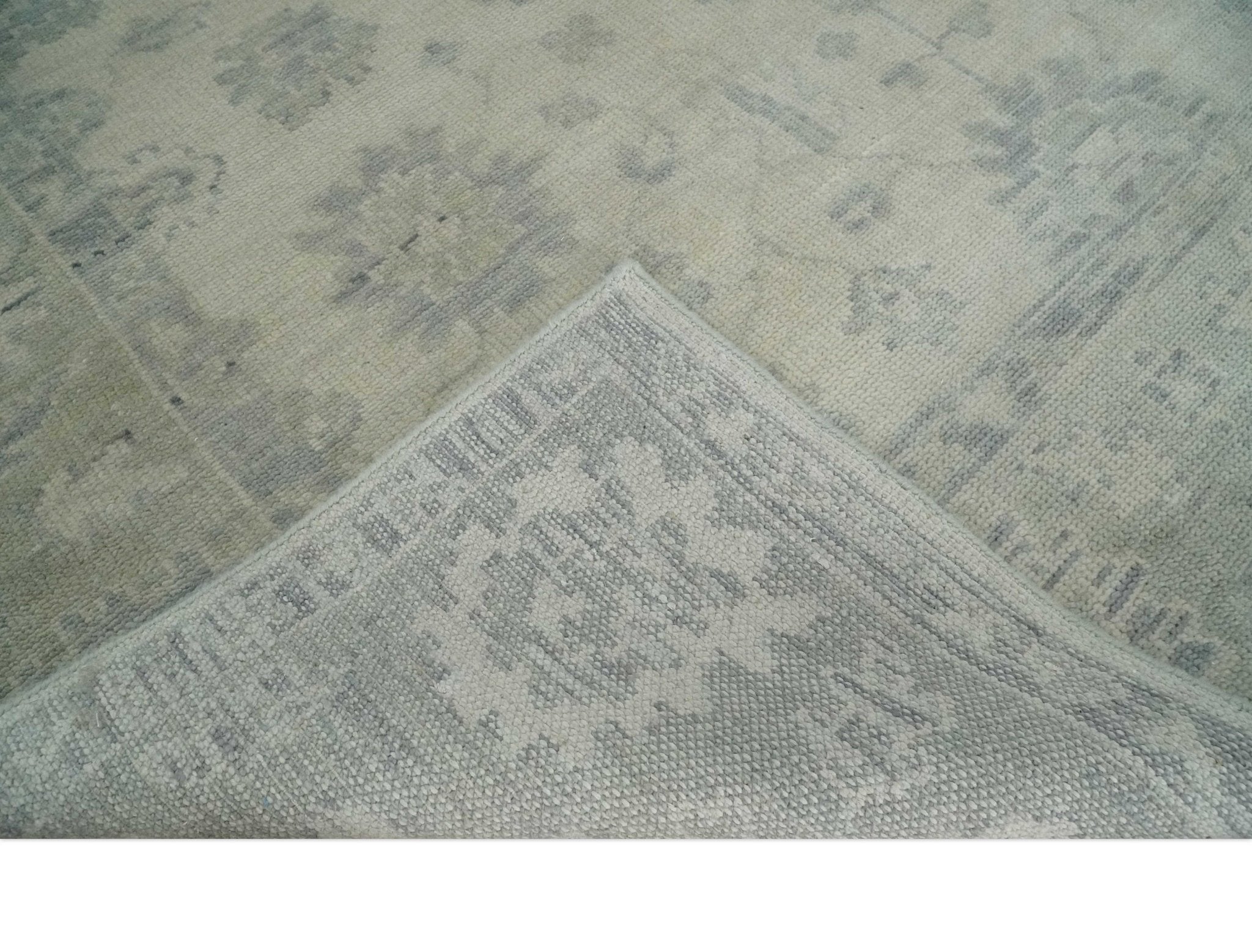 Custom Made Beige and Light Green Hand knotted Traditional Oushak Multi Size wool Area Rug - The Rug Decor