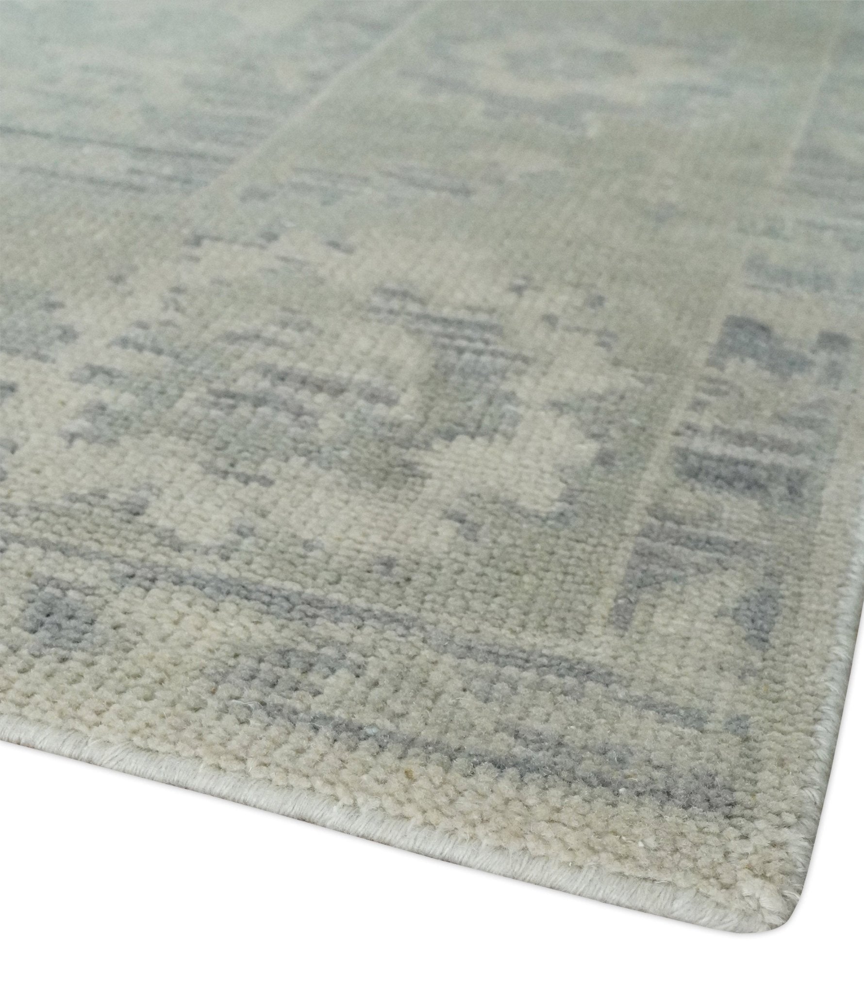 Custom Made Beige and Light Green Hand knotted Traditional Oushak Multi Size wool Area Rug - The Rug Decor