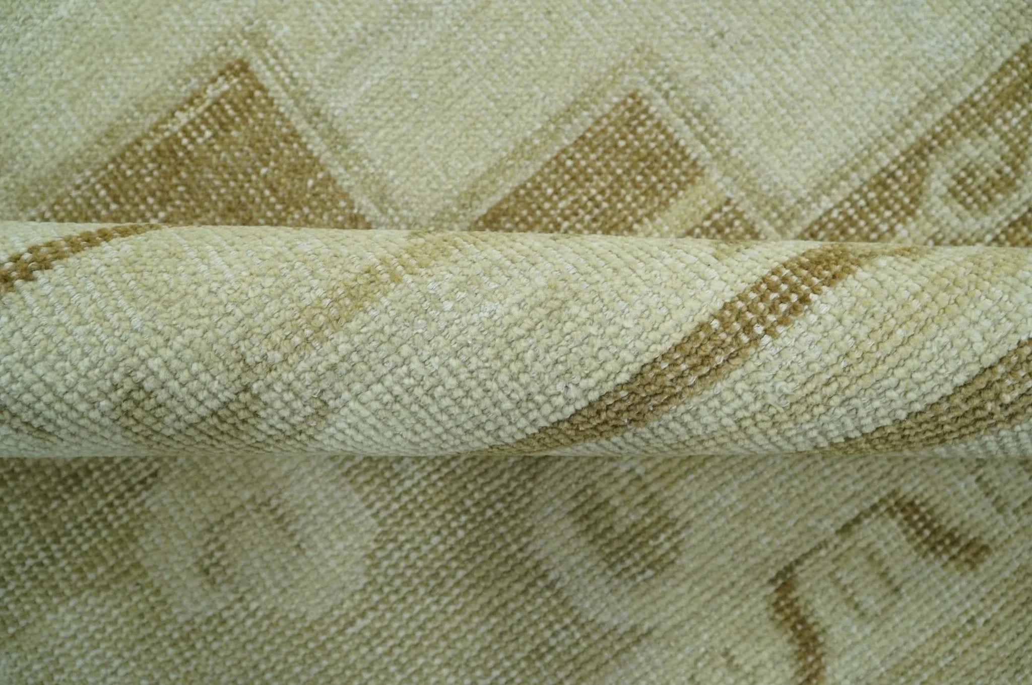 Custom Made Beige and Olive Hand Knotted Traditional wool area rug - The Rug Decor