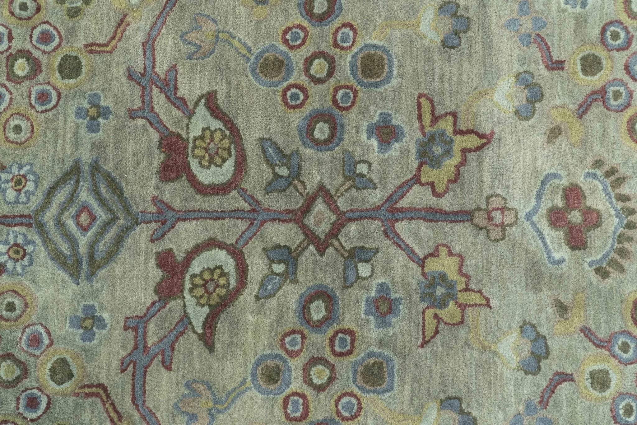 Custom Made Beige and peac Traditional Oushak Design Hand Tufted Wool Rug - The Rug Decor