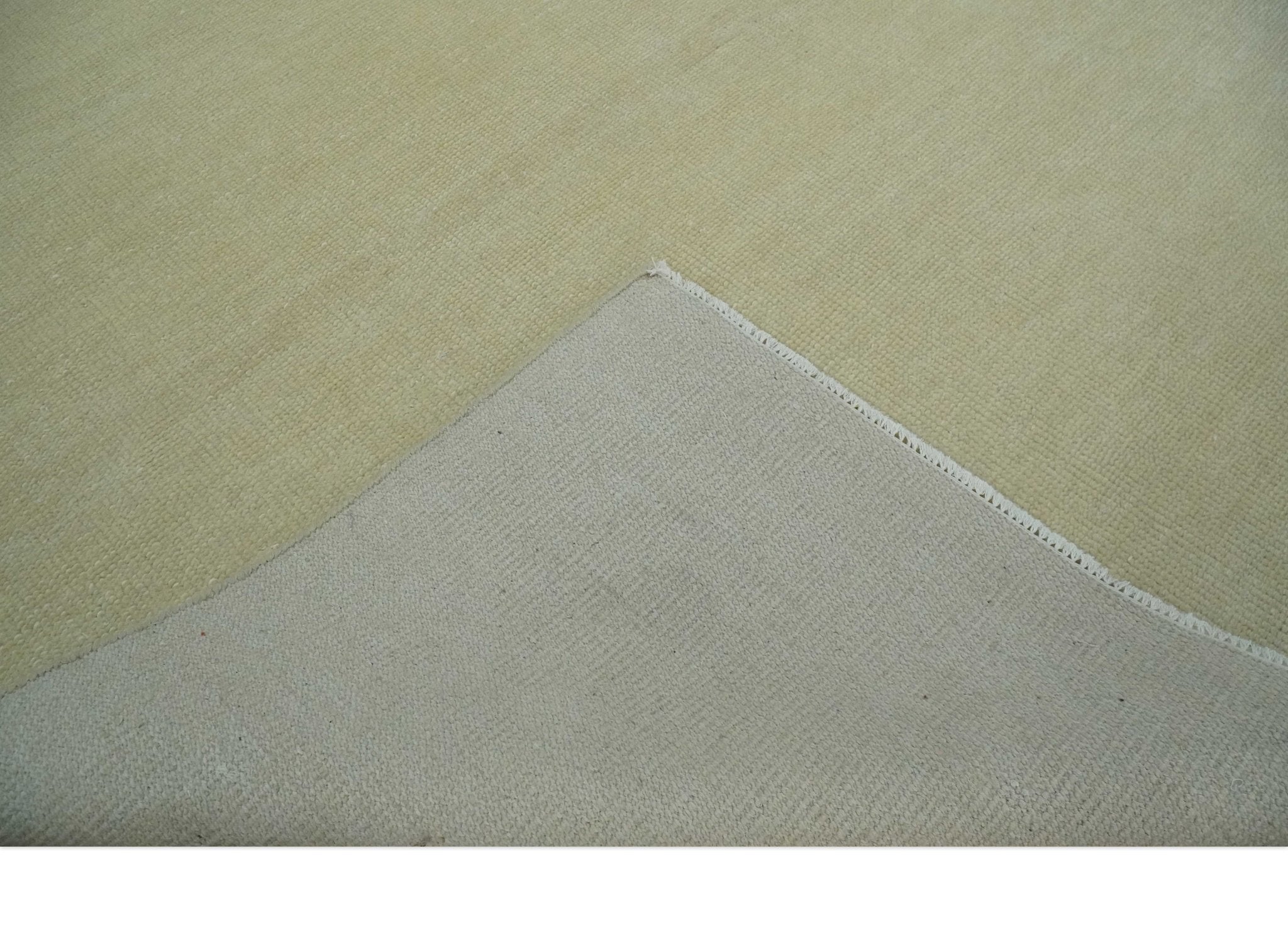 Custom Made Beige Modern Solid Hand knotted wool Area Rug - The Rug Decor