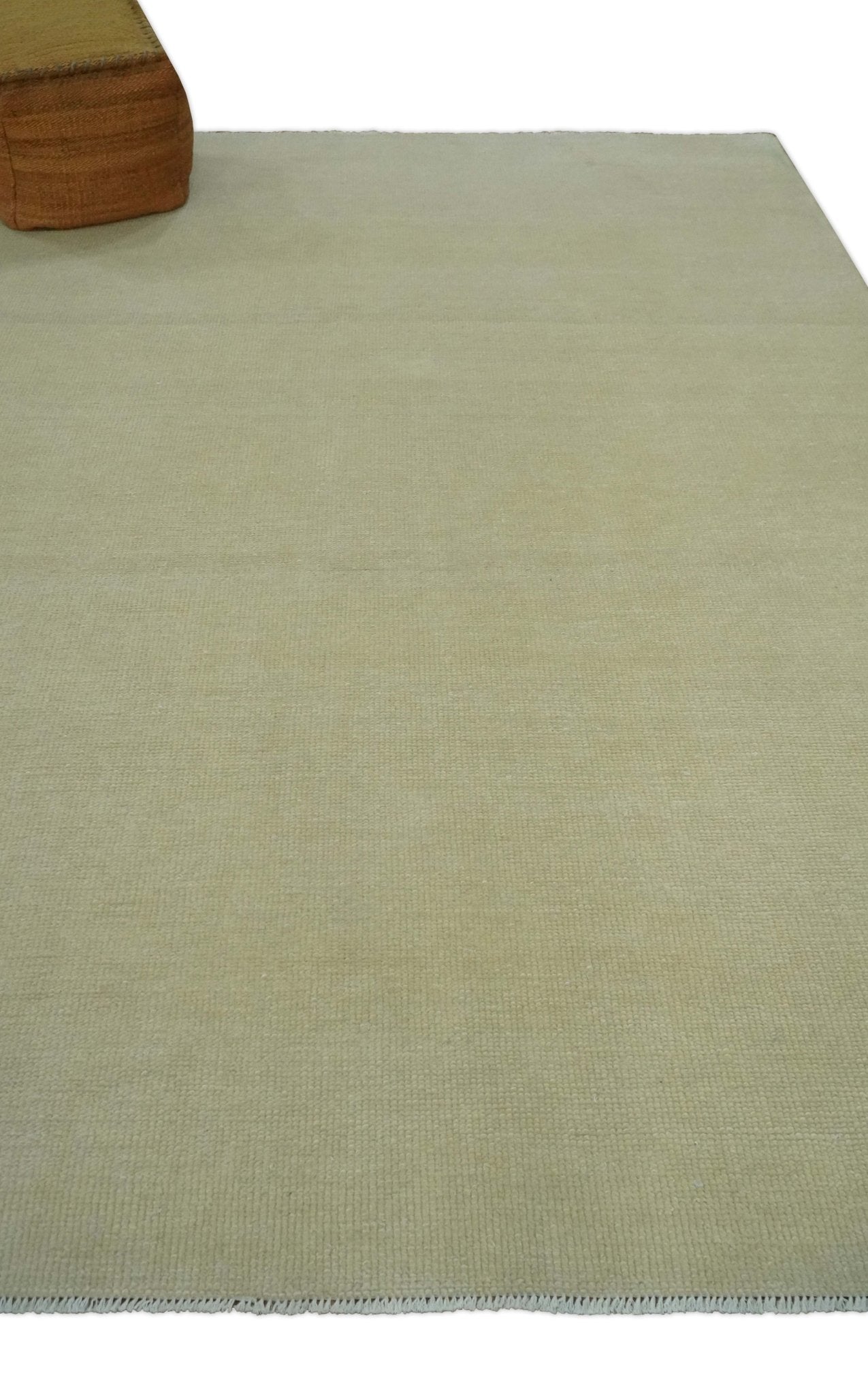 Custom Made Beige Modern Solid Hand knotted wool Area Rug - The Rug Decor