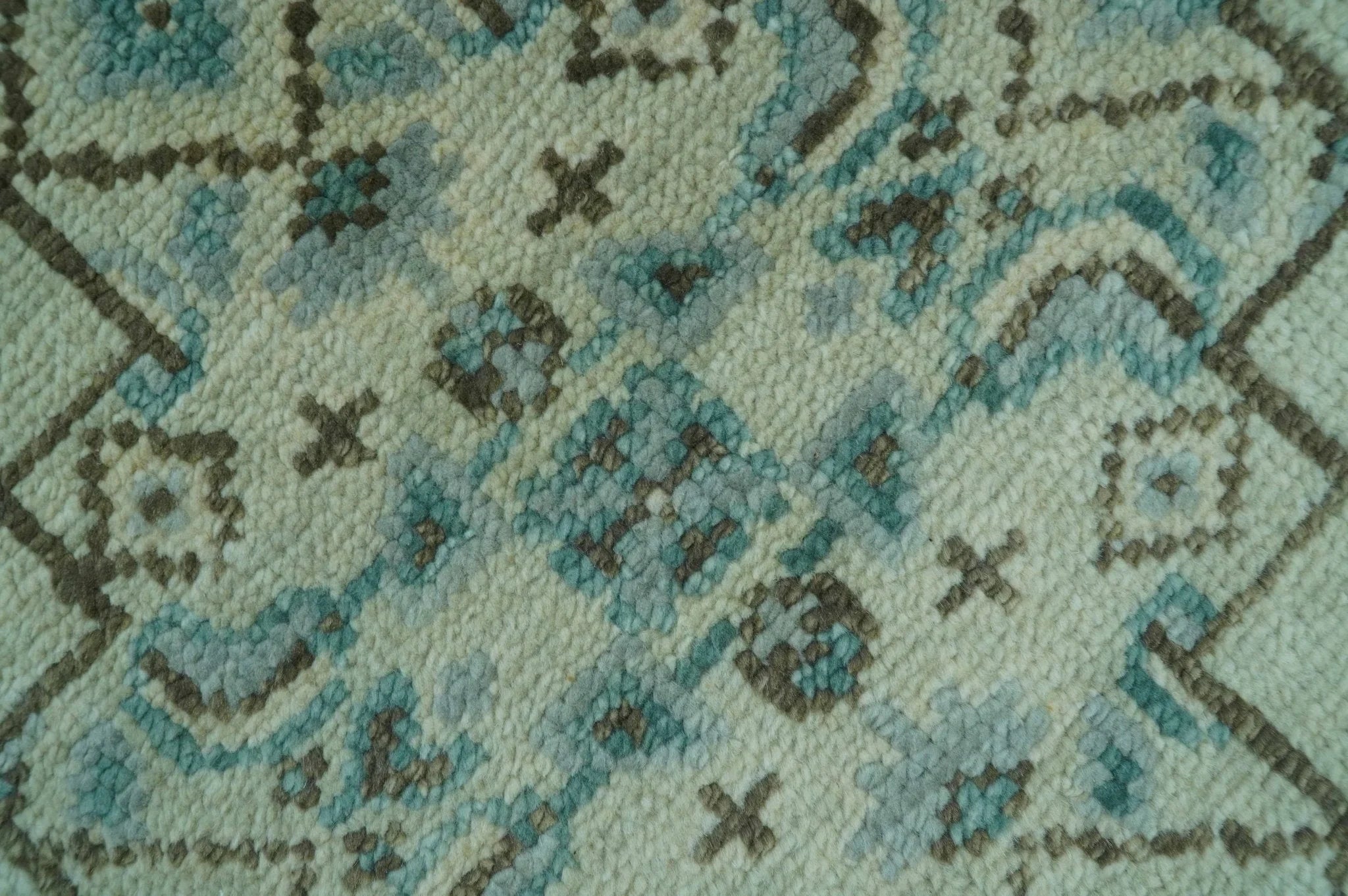 Custom Made Blue And Gray Traditional Medallion Hand Knotted Wool Rug - The Rug Decor