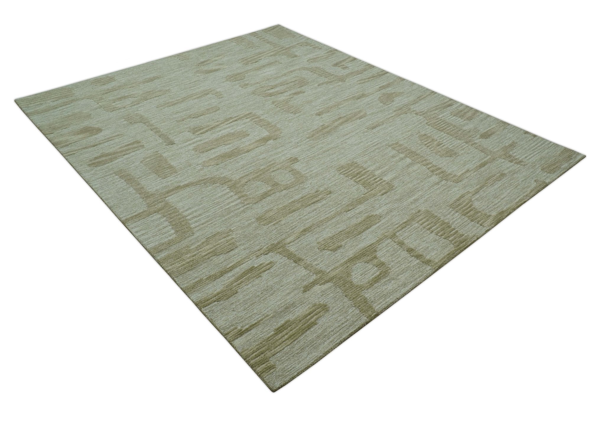 Custom Made brown And Ivory Modern Abstract Pattern Hand Tufted Wool Area Rug - The Rug Decor