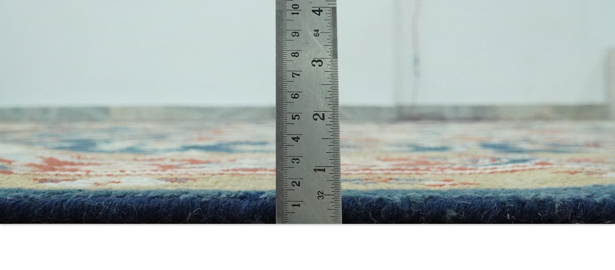 Custom Made Brown, Blue, Ivory and Olive Hand knotted Traditional Heriz Medallion Wool Area Rug - The Rug Decor