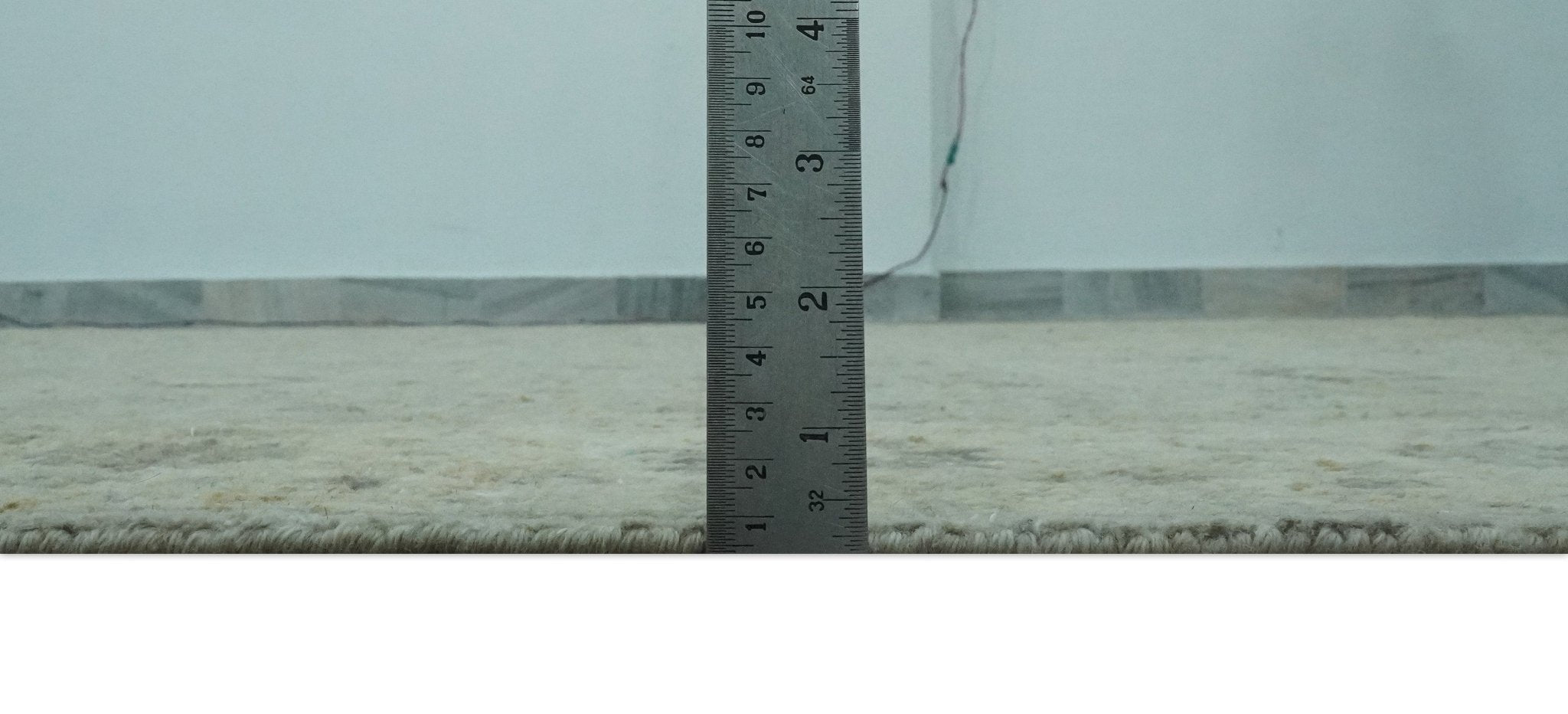 Custom Made Distress Finished Beige, Silver and Charcoal Traditional Wool Rug - The Rug Decor