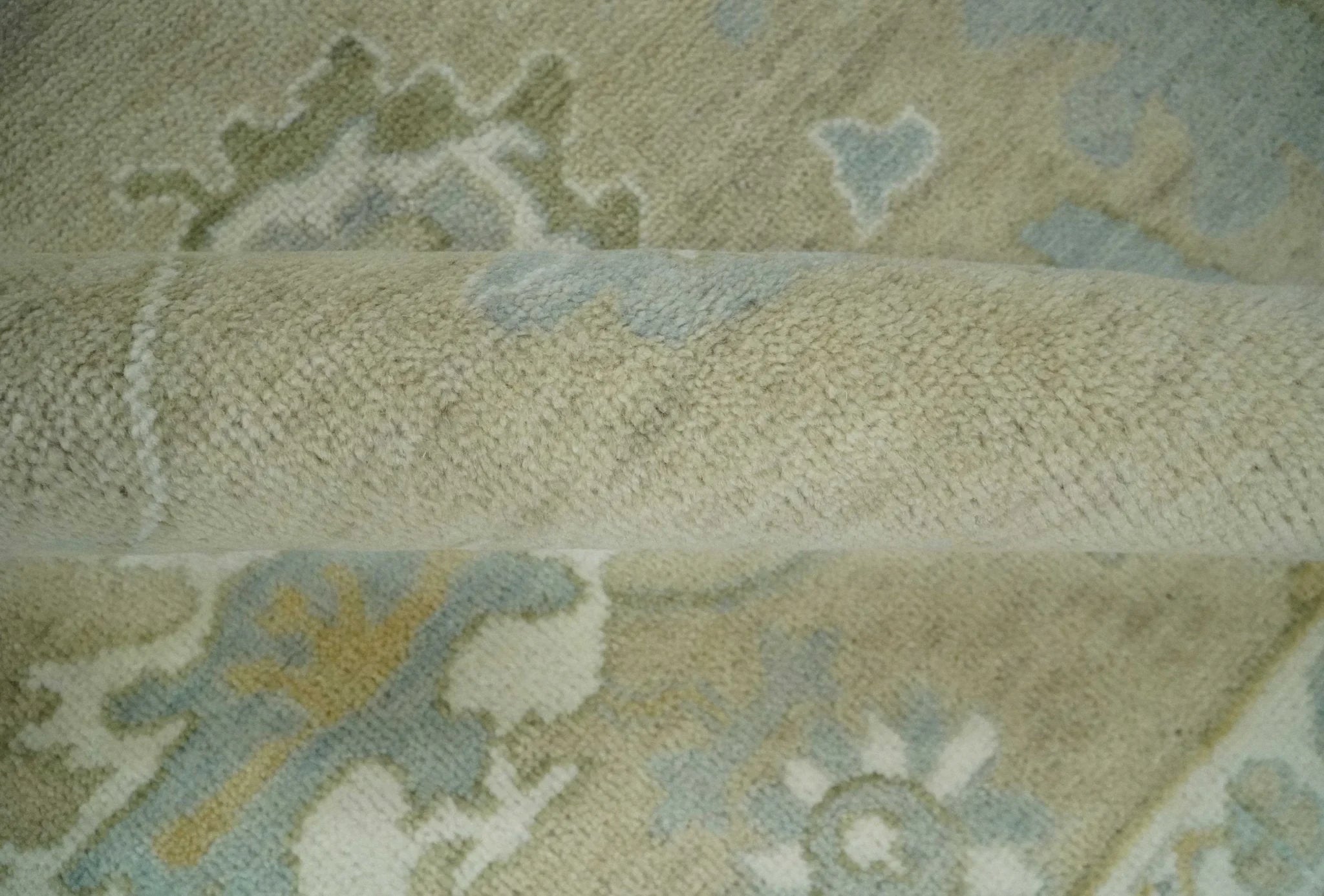 Custom Made Earthy Hand Knotted Beige and Ivory Traditional Multi Size Wool Area Rug - The Rug Decor