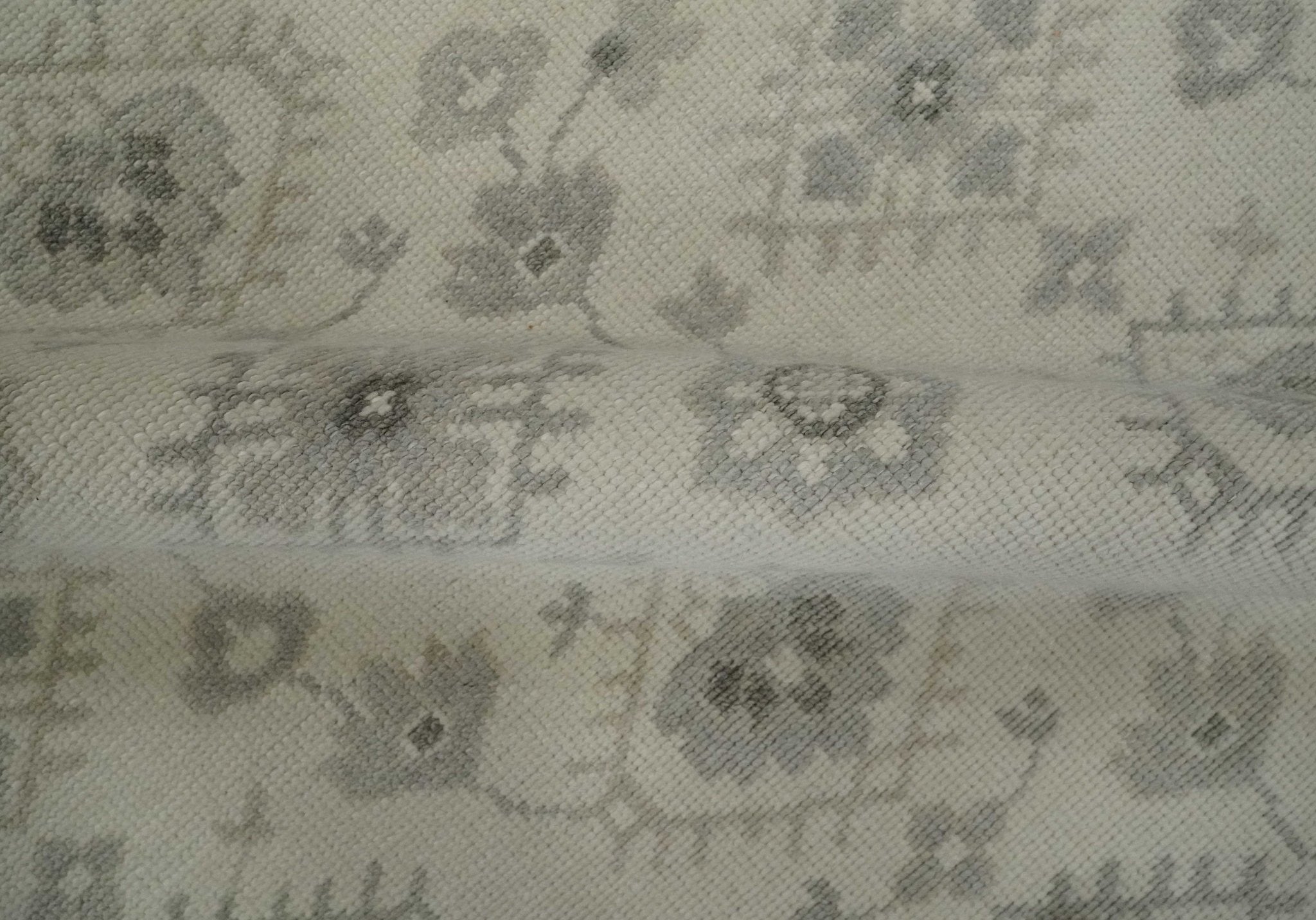 Custom Made Fine Hand Knotted Ivory and Charcoal Style Hand knotted Wool Area Rug - The Rug Decor