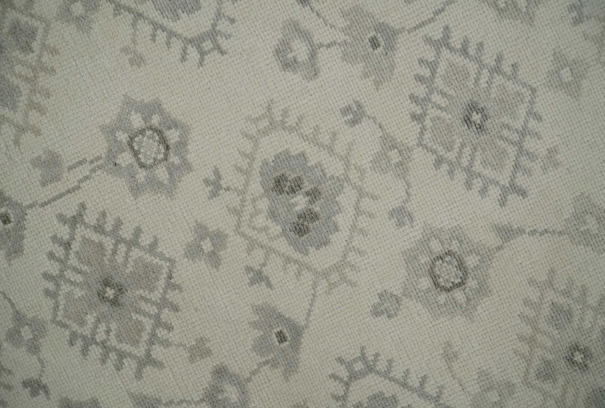 Custom Made Fine Hand Knotted Ivory and Charcoal Style Hand knotted Wool Area Rug - The Rug Decor