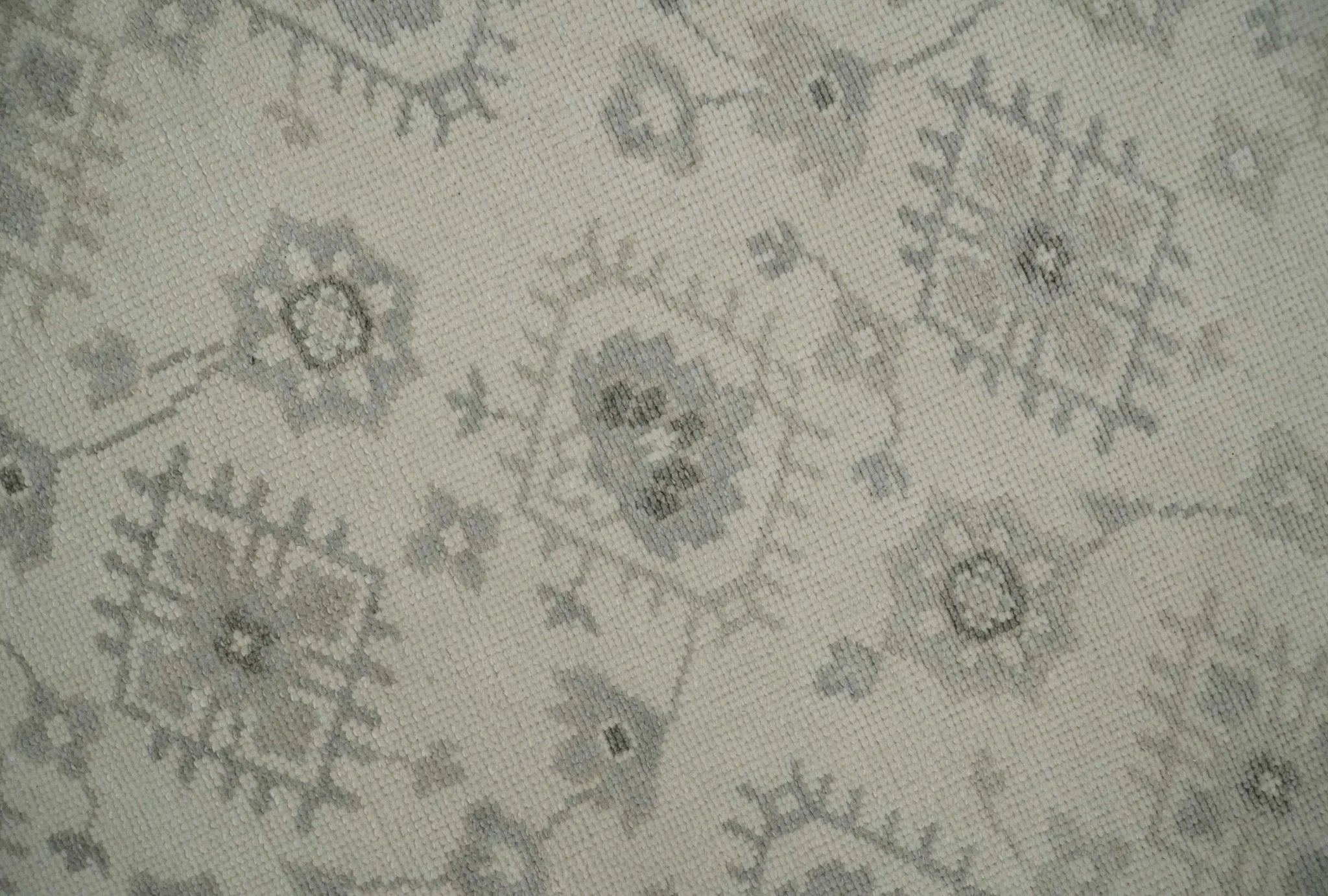 Custom Made Fine Hand Knotted Ivory and Charcoal Style Hand knotted Wool Area Rug - The Rug Decor